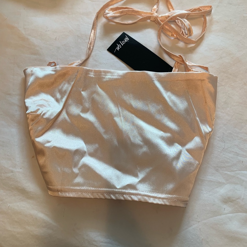 NWT Nasty Gal Silk Crop Top